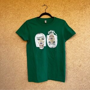 Lucius Autographed American Apparel Green Band Tee Shirt